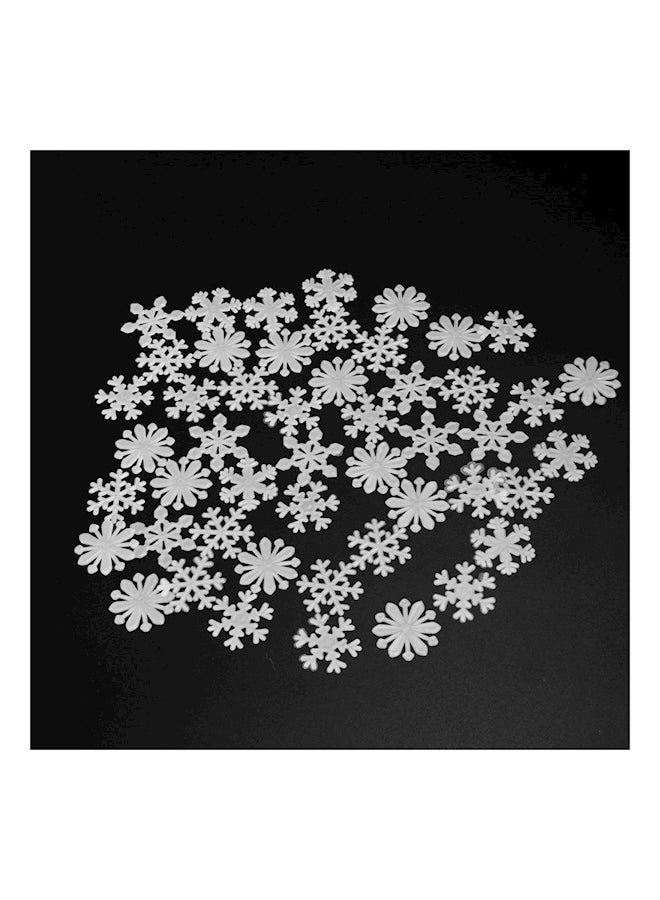 300-Piece 3D Luminous Fluorescent Snowflake Wall Stickers White - Image 4