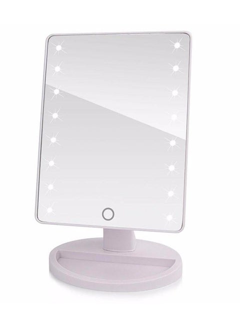 Rotatable Makeup Mirror With Led Lights White