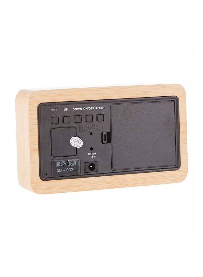 Wooden Desk Clock Beige  - Image 2