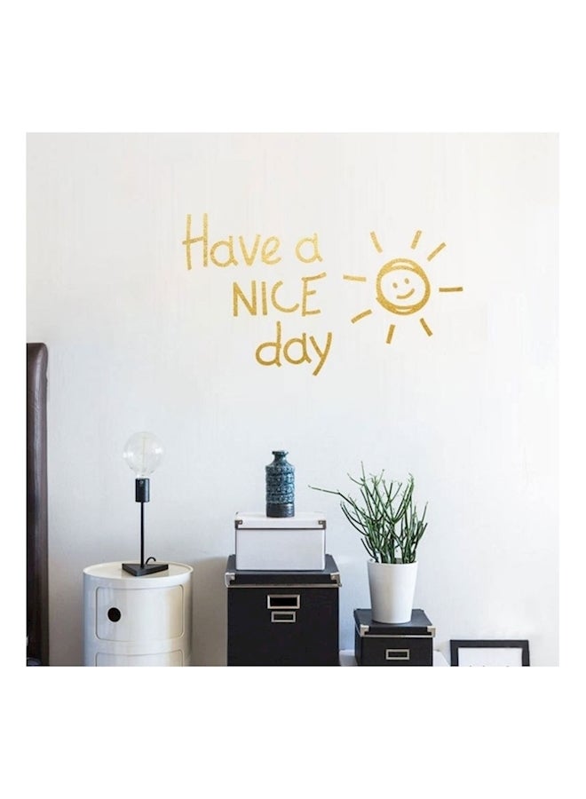 ملصق جداري بتصميم لطيف على شكل شمس وعبارة "Have A Nice Day" ذهبي - Image 4