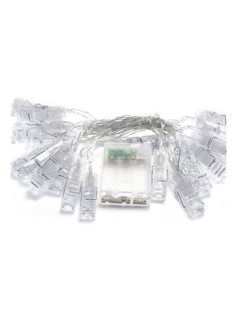 LED Peg Clip String Lights White