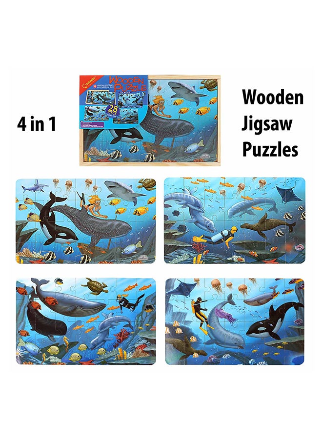 أحجية تركيب الصور المقطعة 4 في 1 بتصميم خشبي - Image 2