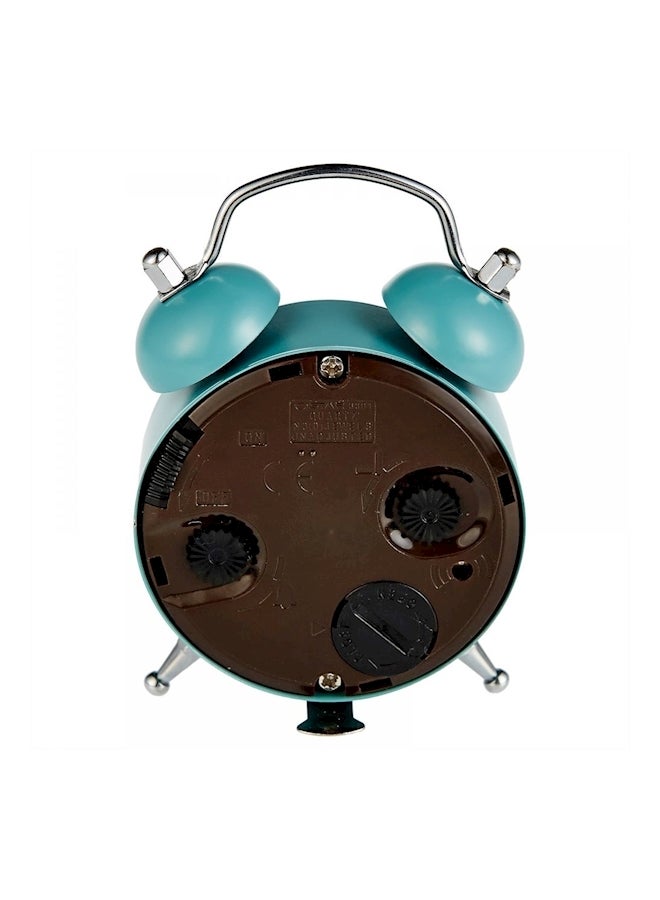 Round Belt Battery Mini Alarm Clock Blue/White  - Image 3