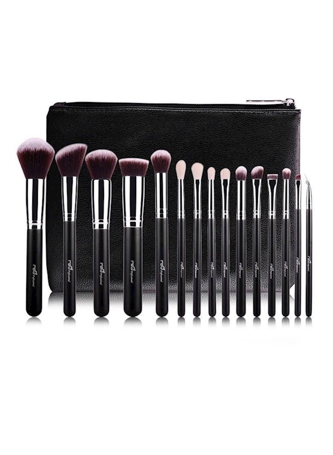 MSQ 15-Piece Professional Cosmetic Makeup Tool Brush Black - Image 1