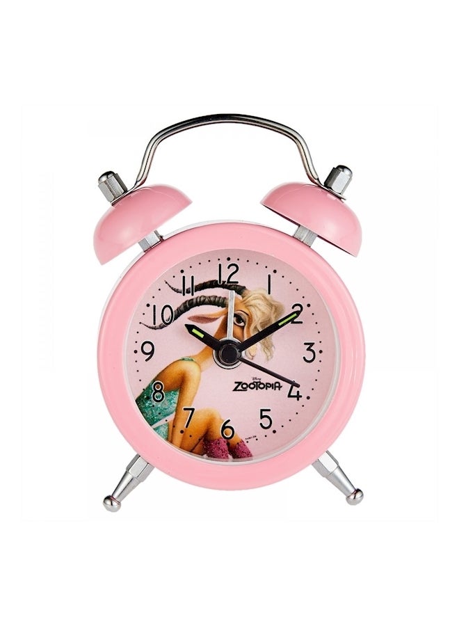 Fashion Table Desk Round Mini Alarm Clock Pink - Image 1