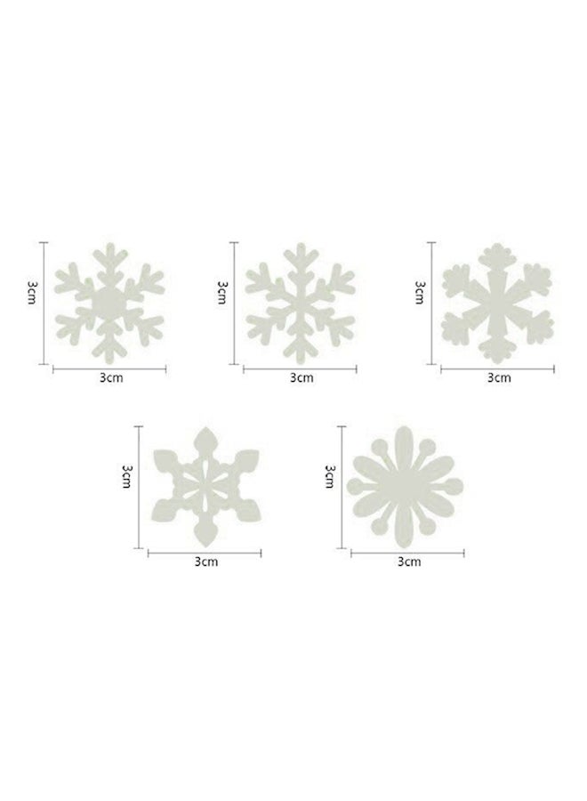 300-Piece 3D Luminous Fluorescent Snowflake Wall Stickers White - Image 2