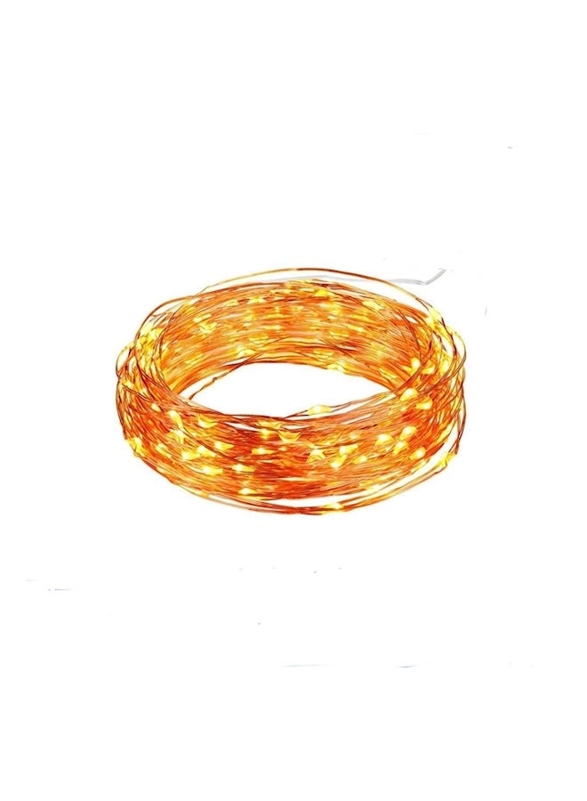 شريط إضاءة نحاسي للزينة مكون من 100 مصباح LED أصفر  - Image 1