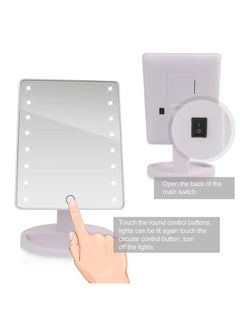 Generic Rotatable Makeup Mirror With Led Lights White  - Image 3