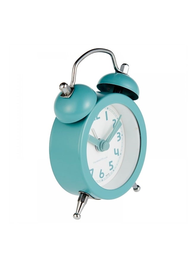 Round Belt Battery Mini Alarm Clock Blue/White  - Image 2