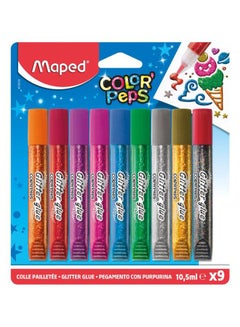 Maped 9-Piece Glitter Glue Set, 9x10.5ml Multicolour  - Image 1