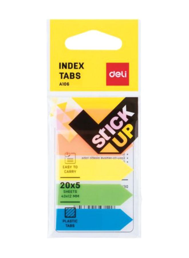 ديلي أوراق ملاحظات لاصقة مزودة بفهرس بخمسة ألوان متعدد الألوان