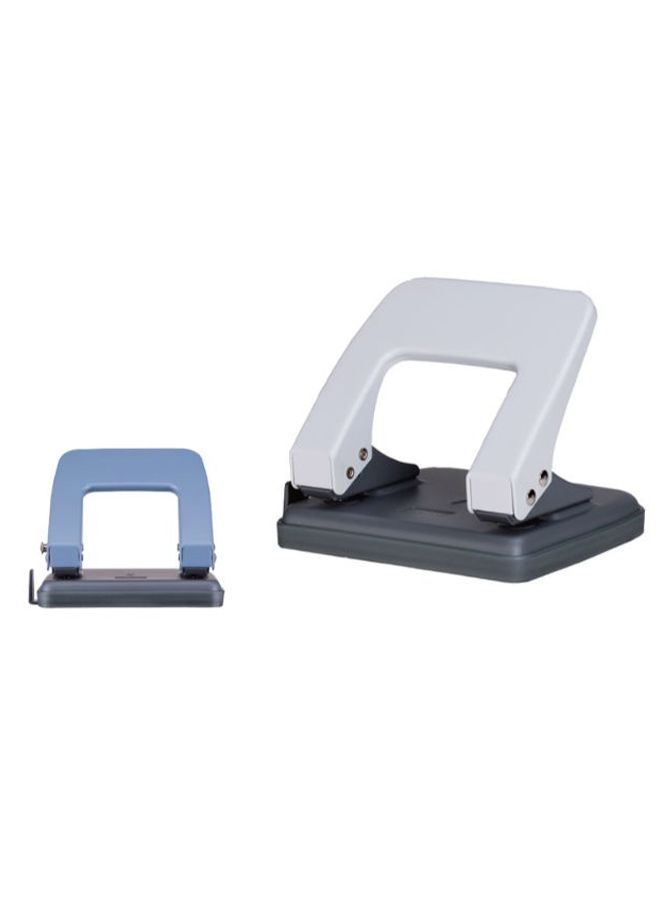 Deli 2-Piece Two Hole Paper Punch White/Grey