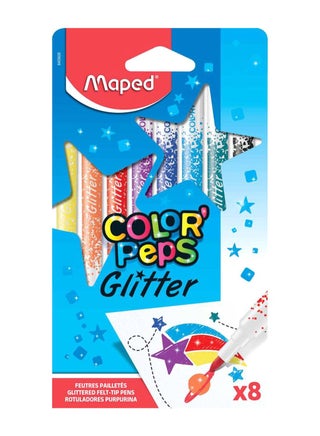 8- Piece Color'Peps Glitter Felt Tip Pens Multicolour - v1560785979/N26769943A_1