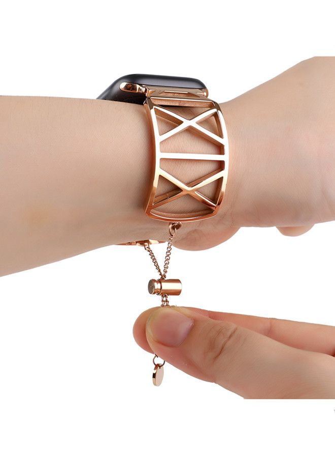 آيسانك سوار بديل لساعة أبل سيريس ذهبي وردي - Image 3