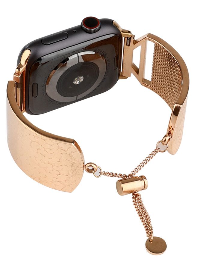 آيسانك سوار بديل لساعة أبل سيريس ذهبي وردي - Image 2