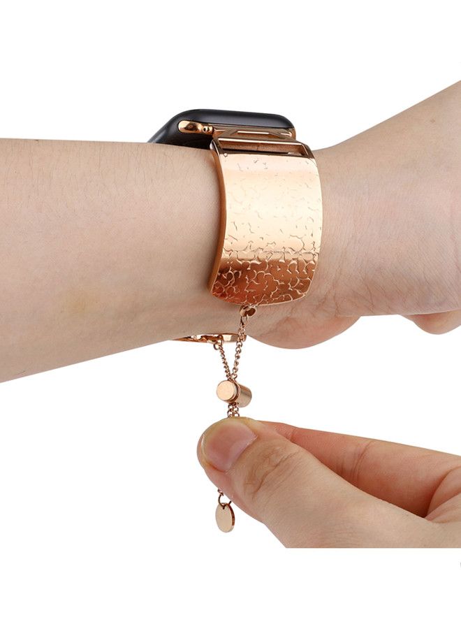 آيسانك سوار بديل لساعة أبل سيريس ذهبي وردي - Image 3