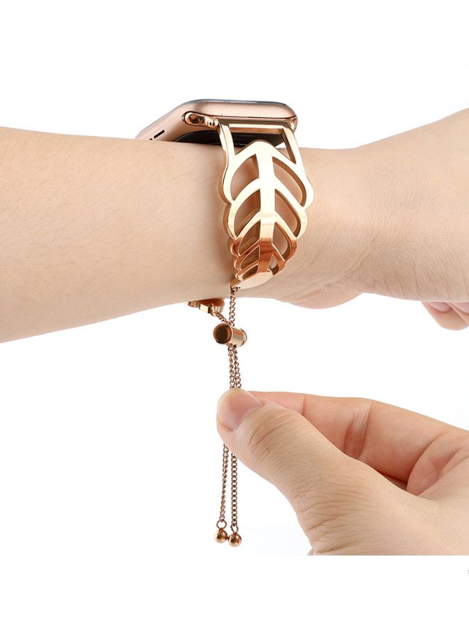 آيسانك سوار بديل لساعة أبل سيريس ذهبي وردي - Image 3