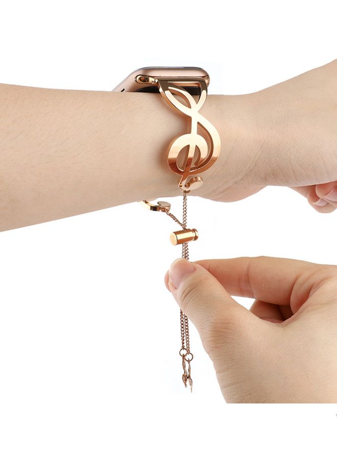 آيسانك سوار بديل لساعة أبل سيريس ذهبي وردي - Image 3