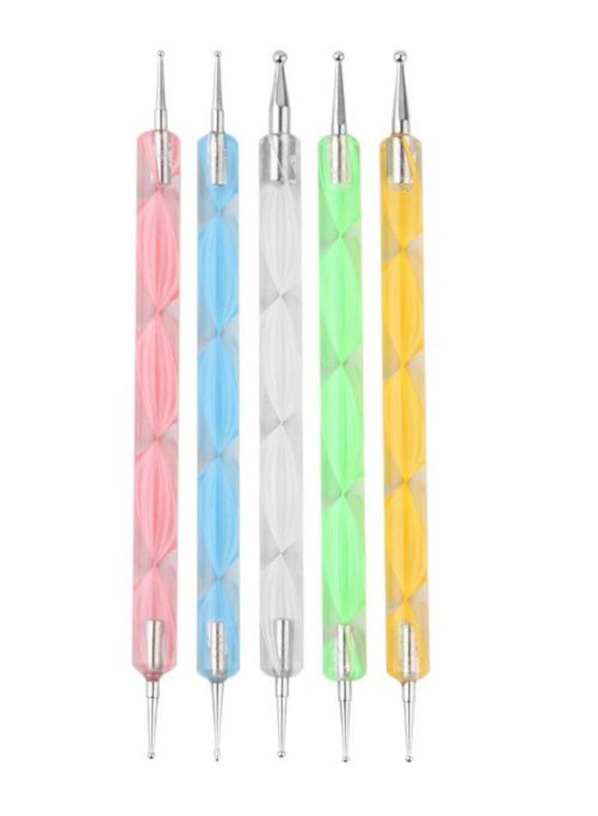 5-Piece Nail Art Design Dot Paint Tool Multicolour - Image 1