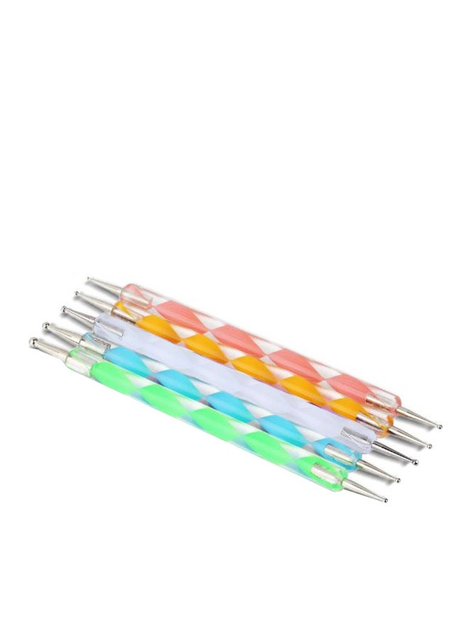 5-Piece Nail Art Design Dot Paint Tool Multicolour - Image 2