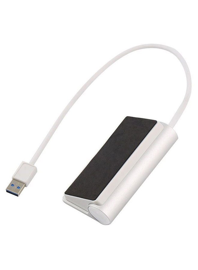 Aluminum 4 Port USB 3.0 Hub 5Gbps High Super Speed Adapter Cable For PC Laptop Silver - Image 2