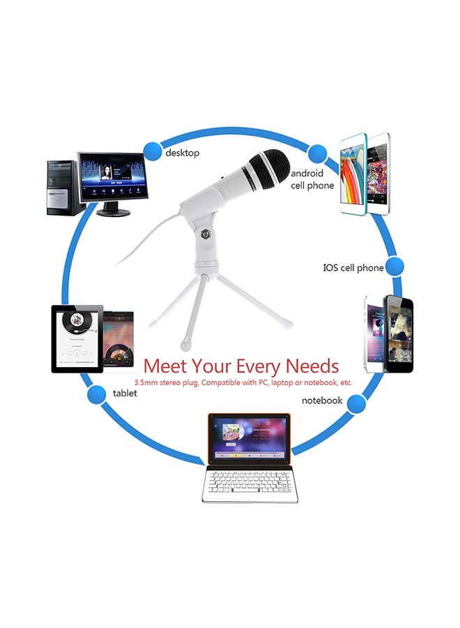 Condenser Microphone With Stand V191 White/Black  - Image 2