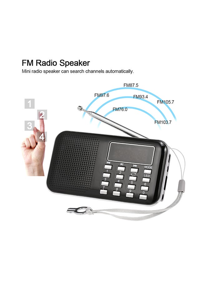 Mini FM Digital Radio V429 Black - Image 3