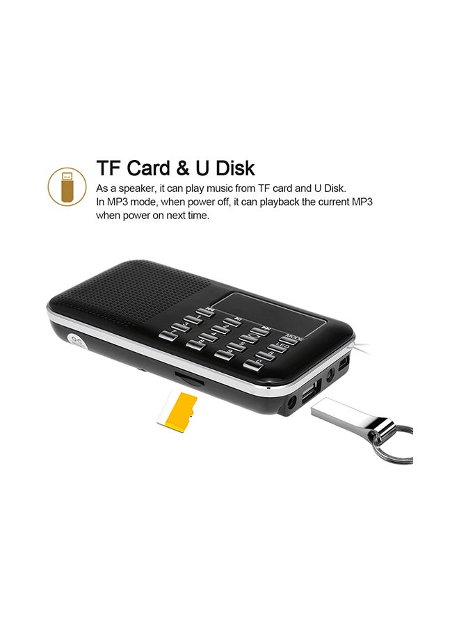 Mini FM Digital Radio V429 Black - Image 4