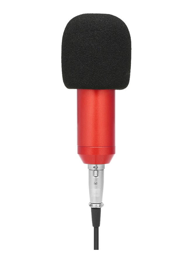 BM800 Wired Condenser Microphone With Sponge Protector V296 Black/Red/Silver