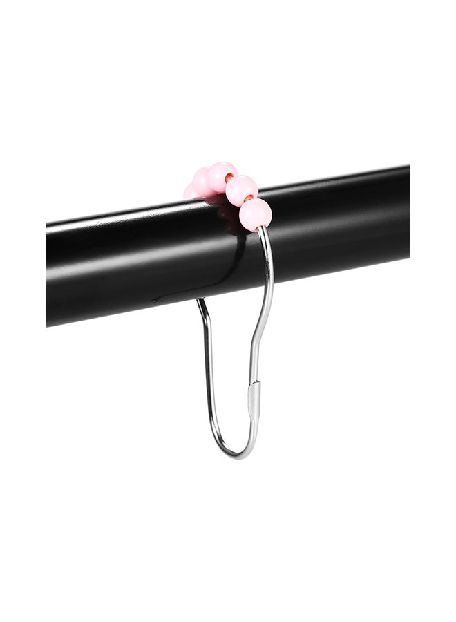 12-Piece Shower Curtain Ring Set Pink 0.085kg  - Image 4