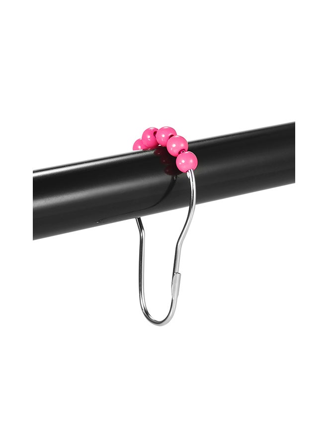 12-Piece Shower Curtain Ring Set Rose Red 0.085kg  - Image 3