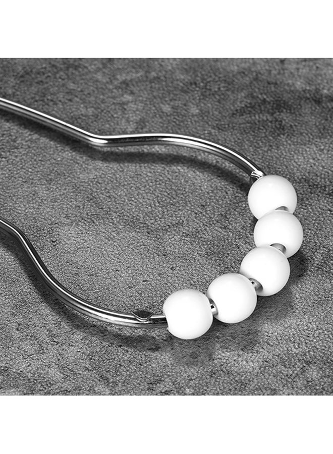12-Piece Shower Curtain Ring Set White 0.085kg  - Image 5