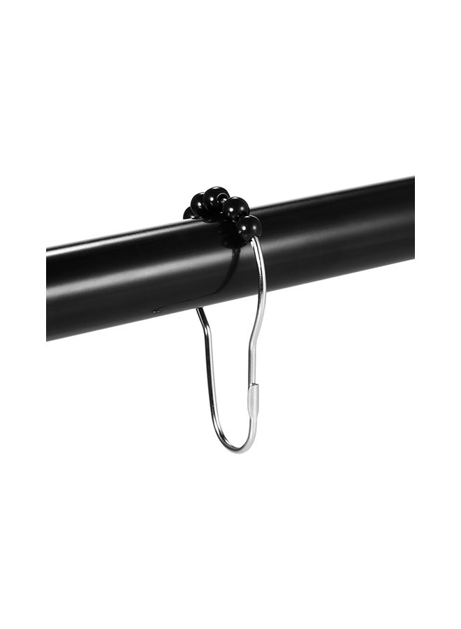 12-Piece Shower Curtain Ring Set Black 0.085kg  - Image 3