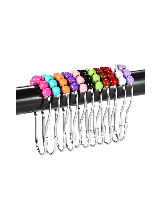 12-Piece Shower Curtain Ring Set Black 0.085kg  - Image 4