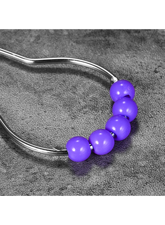 12-Piece Shower Curtain Ring Set Deep Purple 0.085kg  - Image 4
