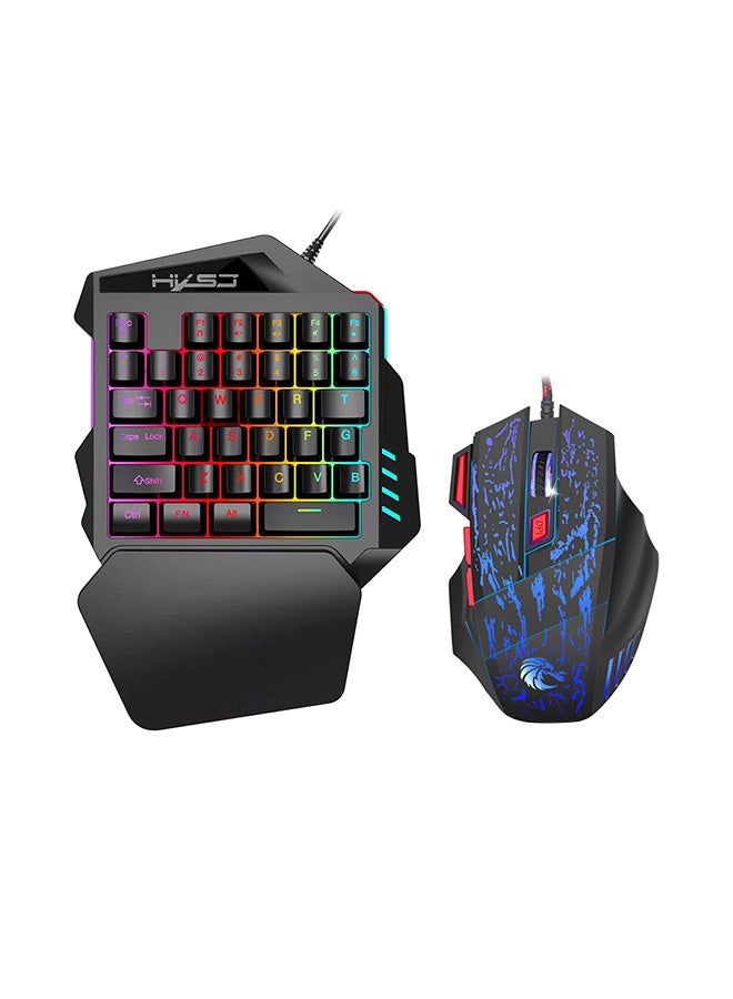 HXSJ Wired Keyboard With Mouse Set Black  - Image 1