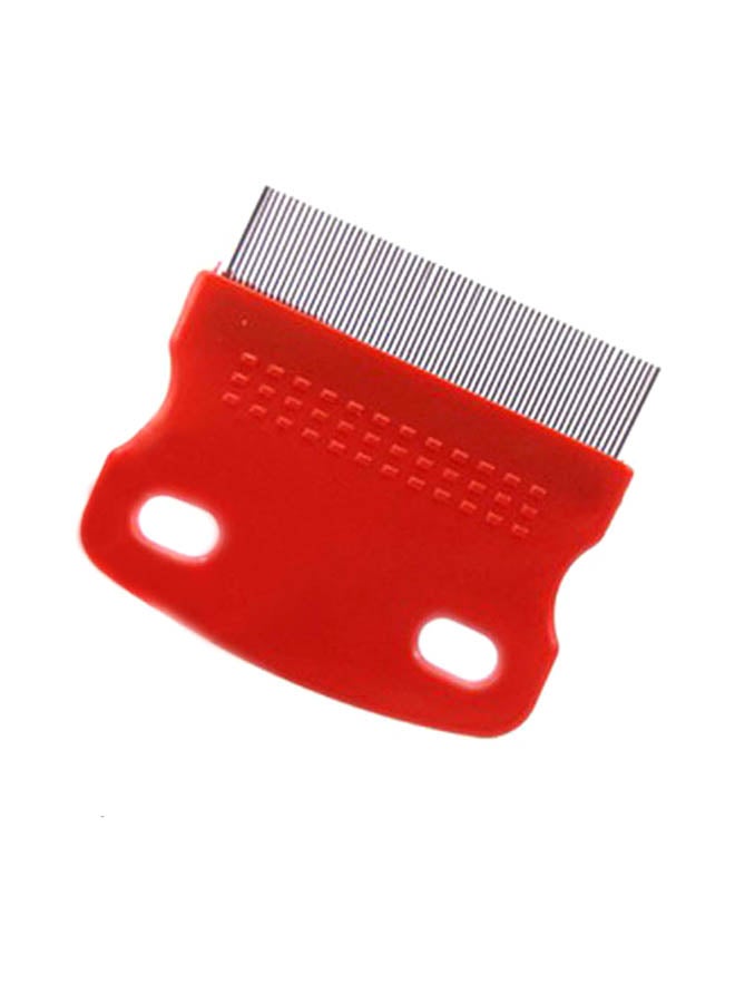 مشط إزالة البراغيث للحيوانات الأليفة أحمر/فضي one size yard