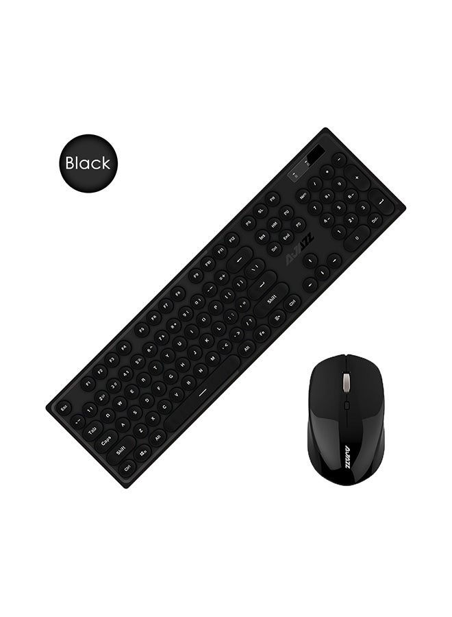 Ajazz Wireless Keyboard With Mouse Set Black 