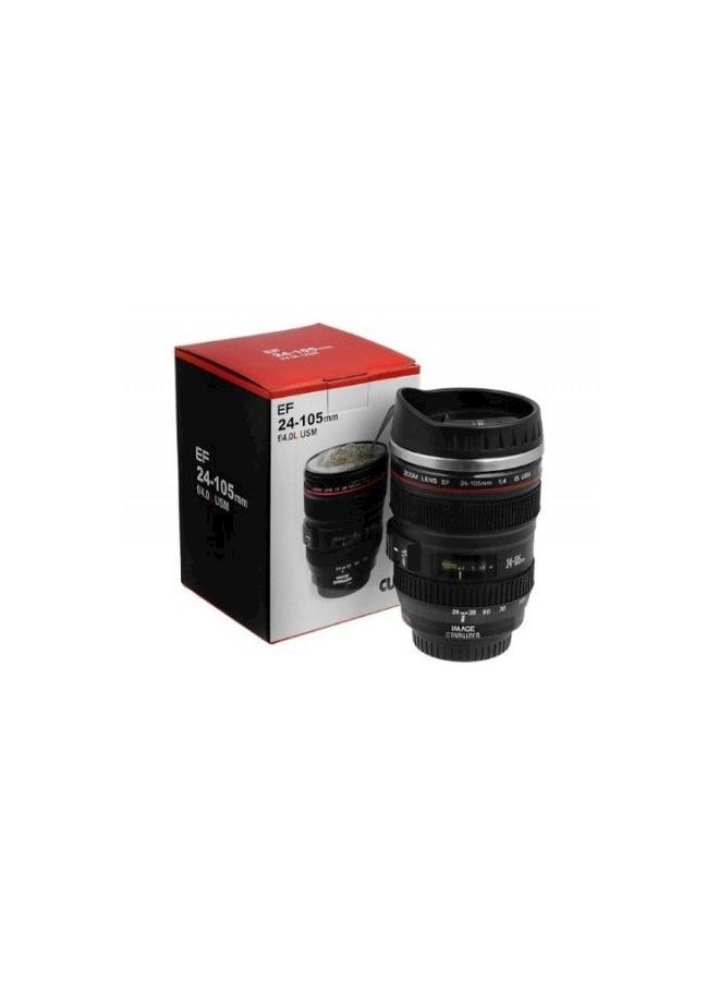 Camera Lens Shaped Mug Black/Silver