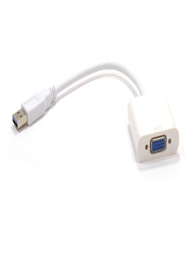 Generic - USB 3.0 To Vga Monitor Video Card Adapter White - Image 1