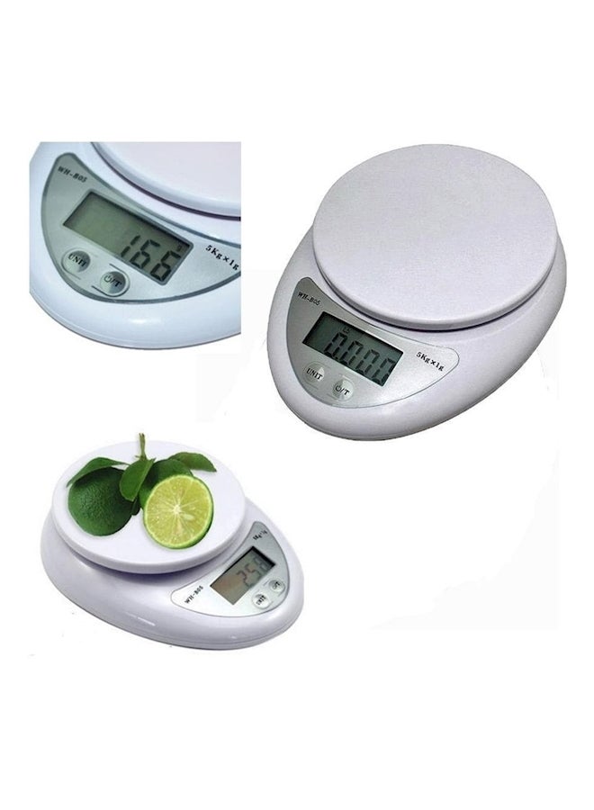 ميزان رقمي بشاشة LCD يقيس حتى 5 كجم أبيض - Image 4