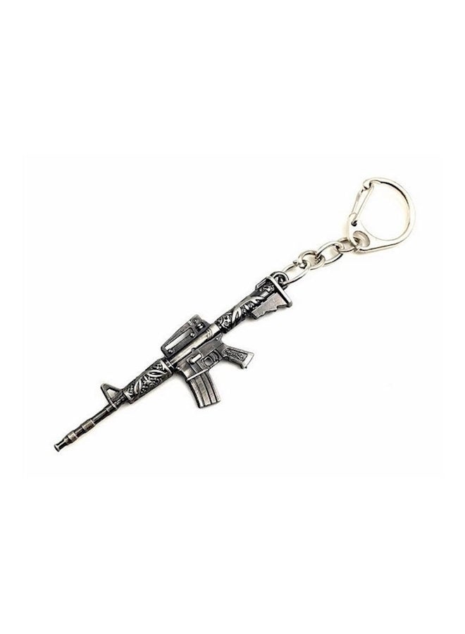 Generic Gun Pendant Keychain Grey/Silver  - Image 1