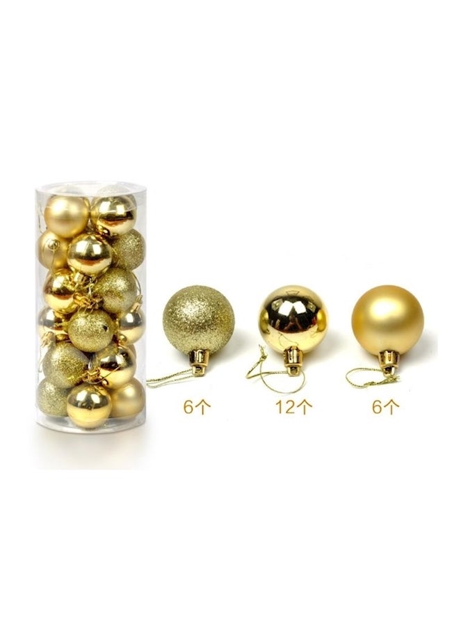 24-Piece Tree Ball Set Gold 4cm - Image 2