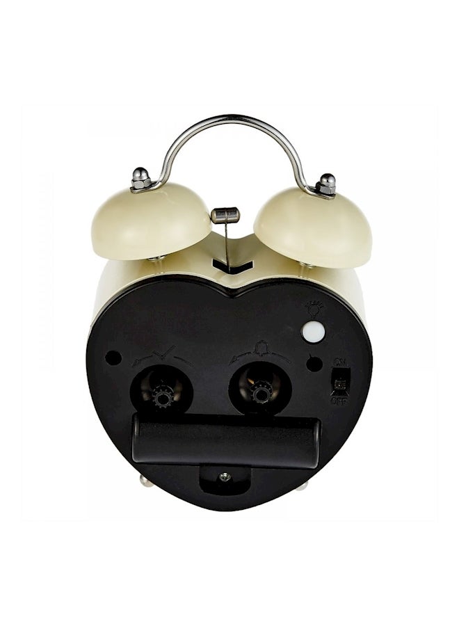 Heart Belt Battery Twin Bell Alarm Clock Beige  - Image 3