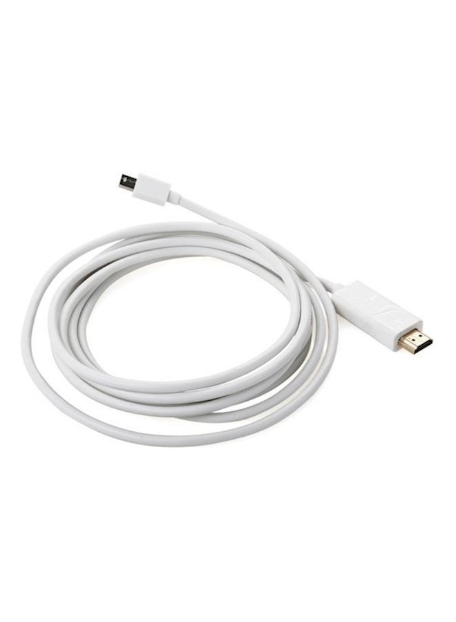 Mini Displayport DP To Hdmi Adapter Display Port Video Audio Cable White - Image 1