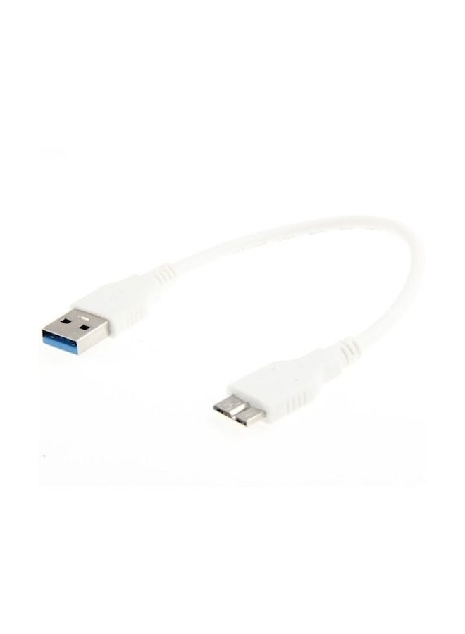 كابل شحن ومزامنة بيانات من مايكرو USB 3.0 إلى USB 3.0 مصنوع من النحاس لهاتف سامسونج جالاكسي نوت 3 ونوت 4 أبيض - Image 1