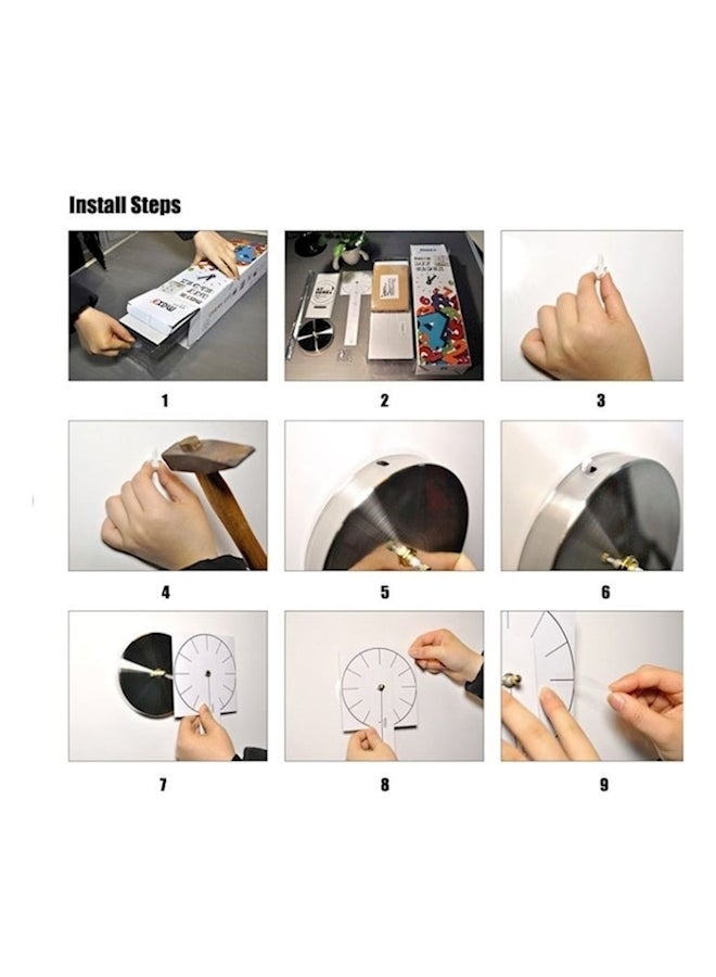 3D Acrylic Material Removable Wall Clock Multicolour - Image 3