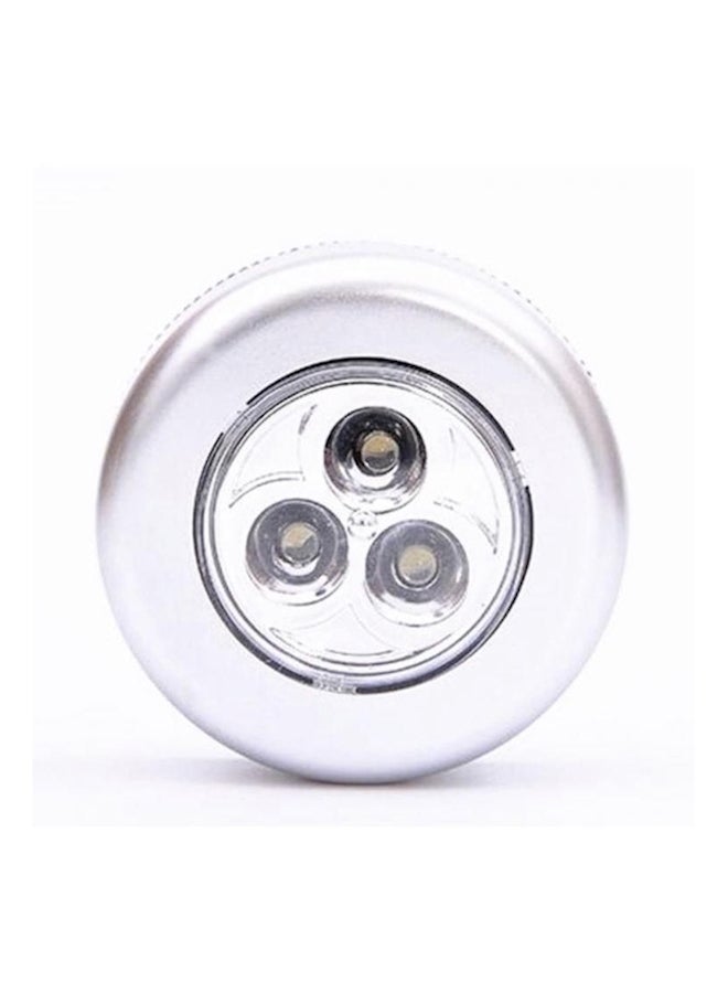 3 LED Closet Cabinet Lamp Battery Powered Wireless Stick Tap Silver - Image 1