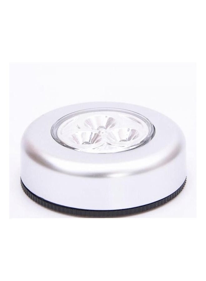 3 LED Closet Cabinet Lamp Battery Powered Wireless Stick Tap Silver - Image 5