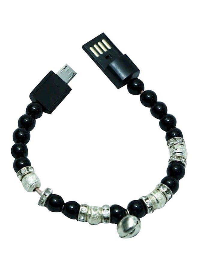 Bracelet USB Data And Charging Cable For Samsung Black  - Image 2